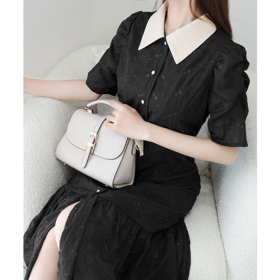 【mily bilet】 ワンピース 夏 レディース 花柄 ガーゼ レトロ ビッグ カラー シャツワンピ プリンセスカット 袖 ギャザー 大きいサイズ 春 夏 | classicalelf | 11