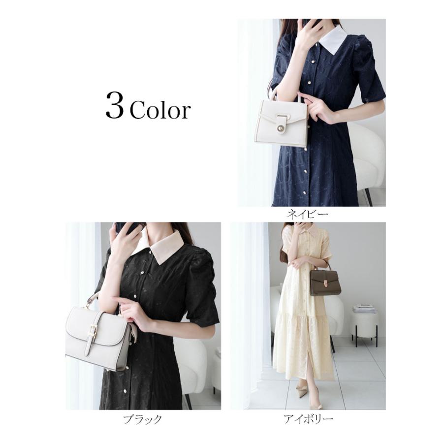 【mily bilet】 ワンピース 夏 レディース 花柄 ガーゼ レトロ ビッグ カラー シャツワンピ プリンセスカット 袖 ギャザー 大きいサイズ 春 夏 | classicalelf | 02