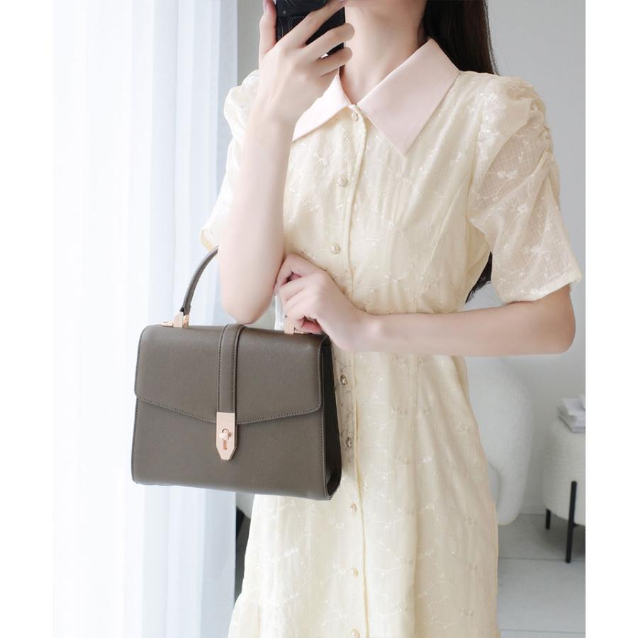 【mily bilet】 ワンピース 夏 レディース 花柄 ガーゼ レトロ ビッグ カラー シャツワンピ プリンセスカット 袖 ギャザー 大きいサイズ 春 夏 | classicalelf | 07