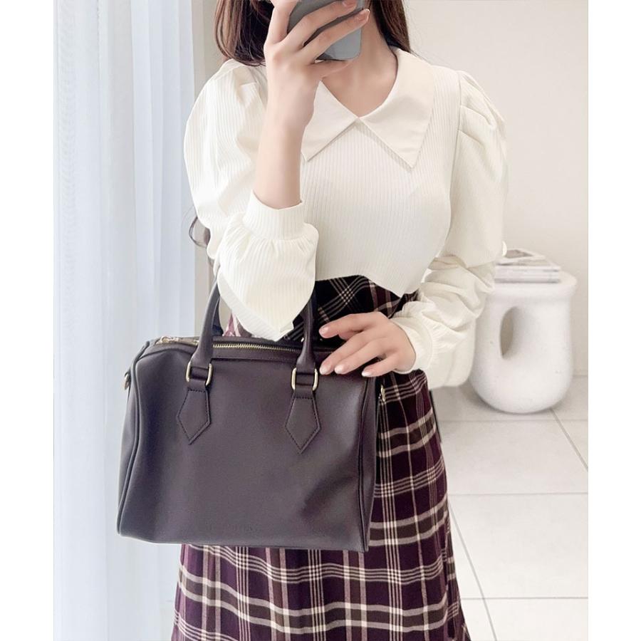 【mily bilet】 ワンピース 秋 レディース きれいめ シャツ 襟 チェック アシメ フリル ドッキング ロングワンピ レースアップ 長袖 大きいサイズ 秋 冬 | classicalelf | 15