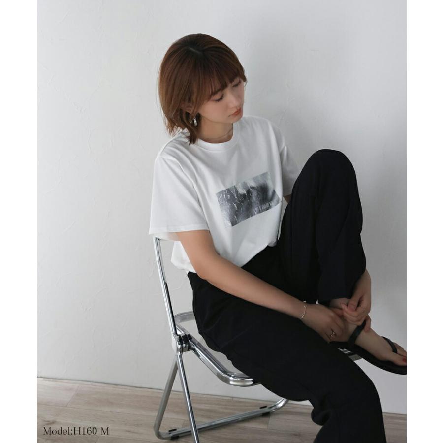 【mily bilet】 トップス Tシャツ レディース 綿 100% 箔 プリント 柄 アソート プルオーバー 華奢見せ 程よい サイズ感 レイヤードコーデ | classicalelf | 03