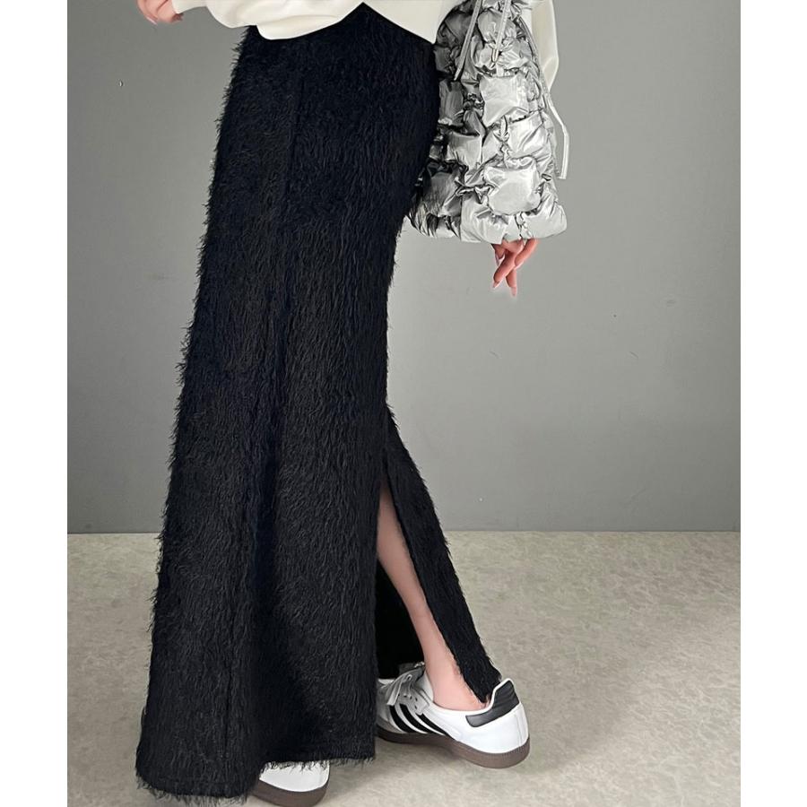 【mily bilet】 ボトムス スカート レディース バック スリット シャギー ストレート スカート ウエスト ゴム らくちん 仕様 バッグ スリット | classicalelf | 10