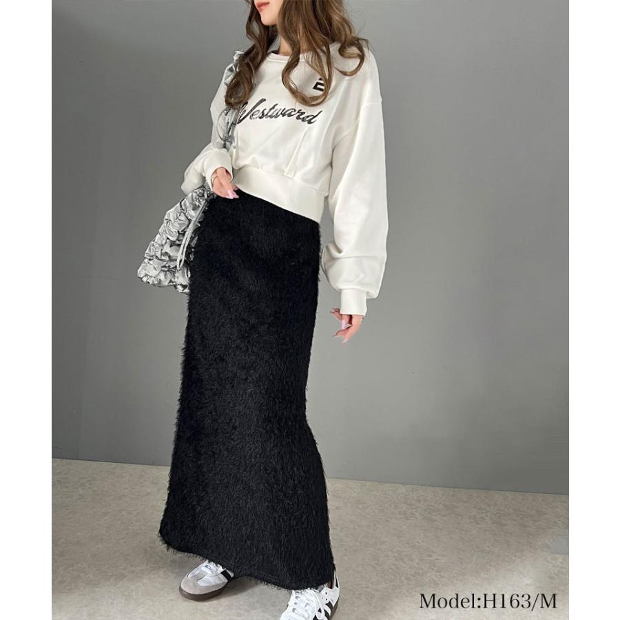 【mily bilet】 ボトムス スカート レディース バック スリット シャギー ストレート スカート ウエスト ゴム らくちん 仕様 バッグ スリット | classicalelf | 09