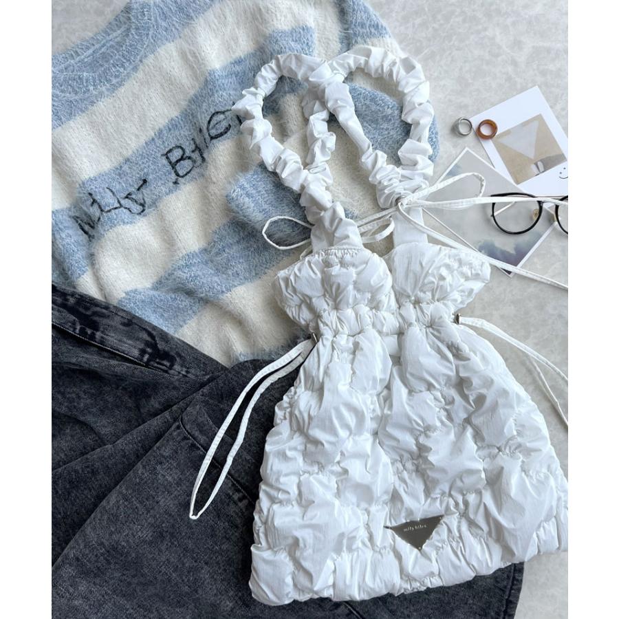 【mily bilet】 バッグ トートバッグ レディース リボン ドロスト キルティング 巾着 2way コンフォートバッグ シャイニー ギャザー シャーリング | classicalelf | 11
