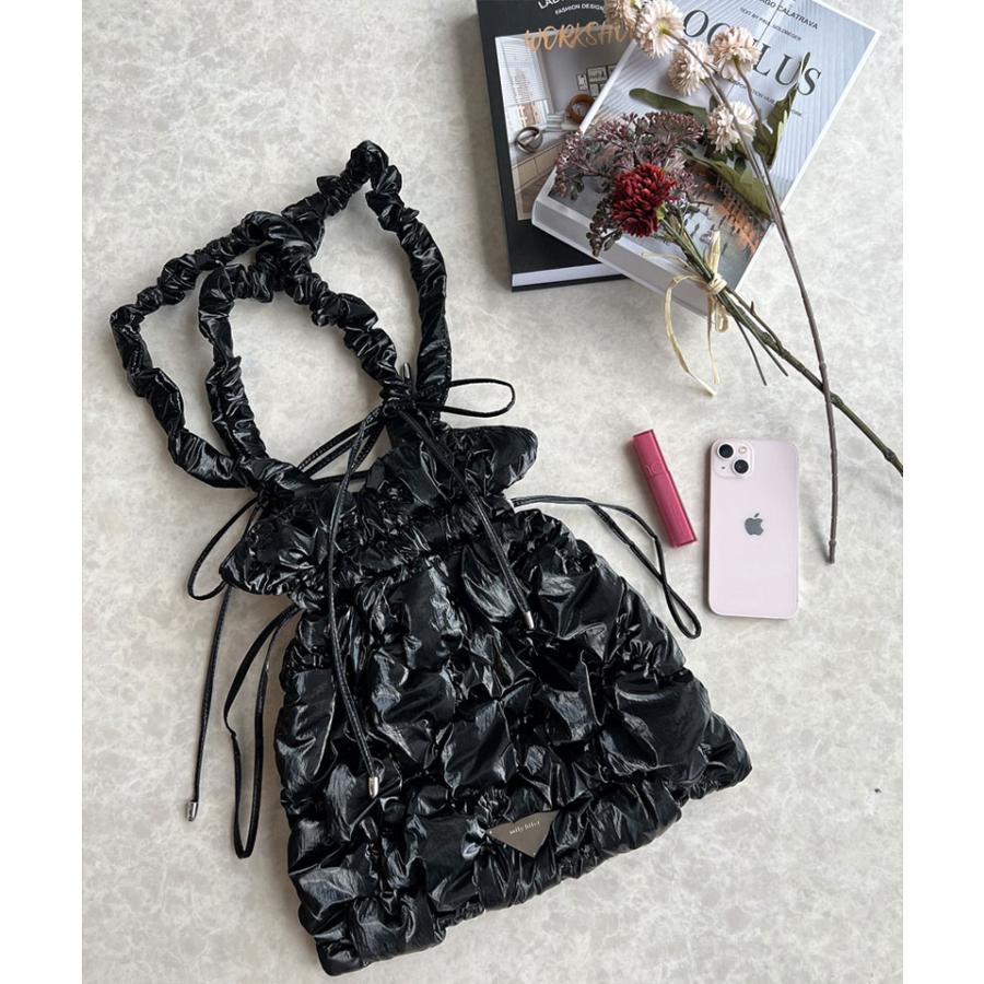 【mily bilet】 バッグ トートバッグ レディース リボン ドロスト キルティング 巾着 2way コンフォートバッグ シャイニー ギャザー シャーリング | classicalelf | 12