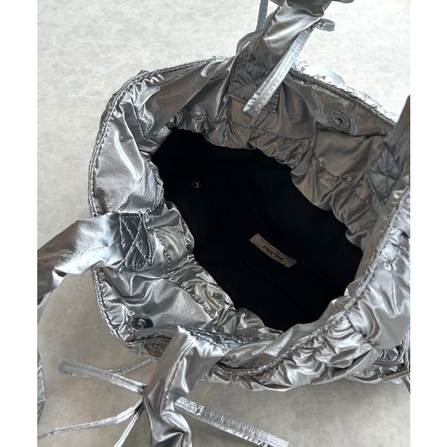 【mily bilet】 バッグ トートバッグ レディース リボン ドロスト キルティング 巾着 2way コンフォートバッグ シャイニー ギャザー シャーリング | classicalelf | 14