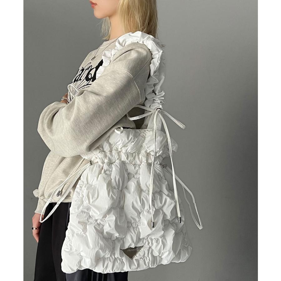 【mily bilet】 バッグ トートバッグ レディース リボン ドロスト キルティング 巾着 2way コンフォートバッグ シャイニー ギャザー シャーリング | classicalelf | 04