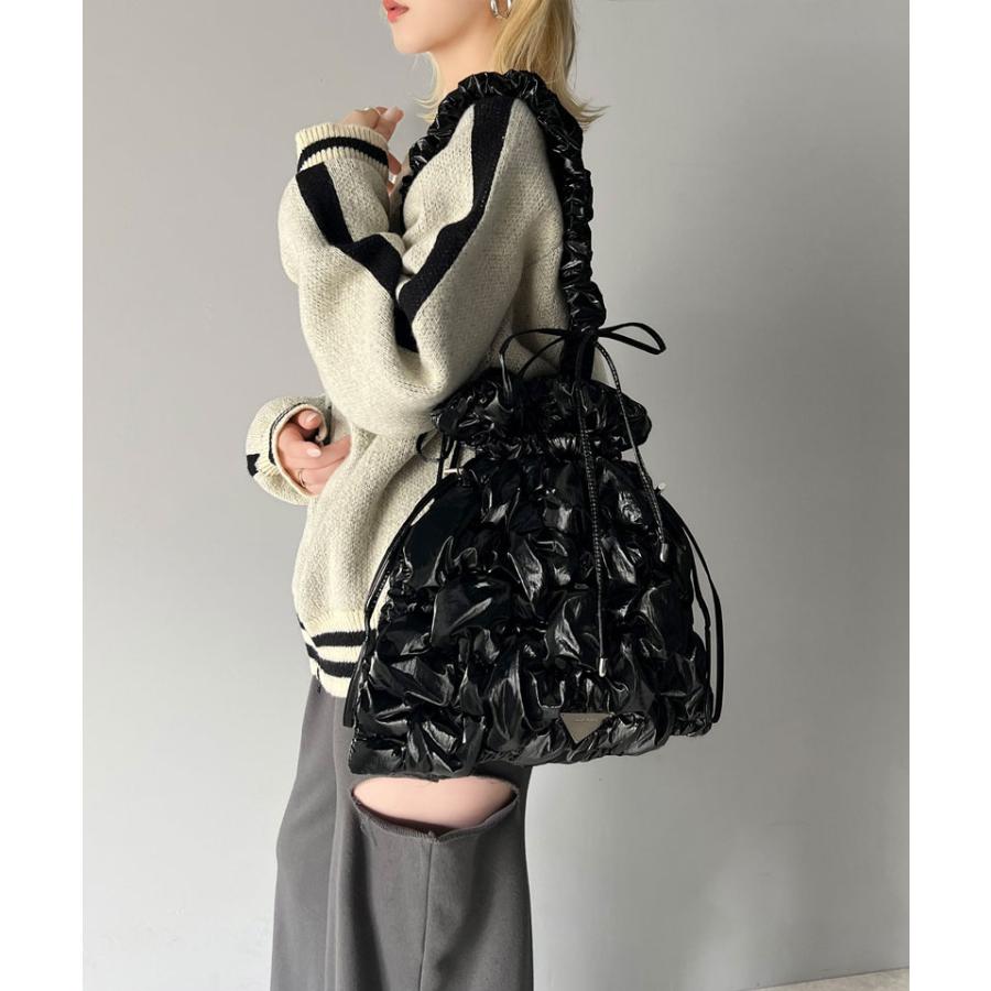 【mily bilet】 バッグ トートバッグ レディース リボン ドロスト キルティング 巾着 2way コンフォートバッグ シャイニー ギャザー シャーリング | classicalelf | 06