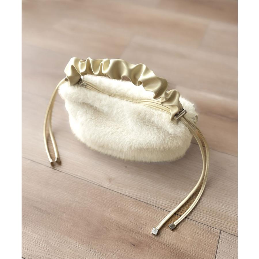 【mily bilet】ハンドバッグ レディース ファーバッグ ロゴプレート ボリュームファ ふわふわ 2WAY 表革 存在感抜群 大人可愛い ドロースハンドル | classicalelf | 14