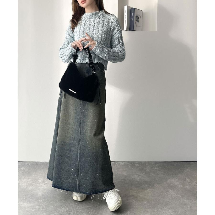 【mily bilet】ハンドバッグ レディース ファーバッグ ロゴプレート ボリュームファ ふわふわ 2WAY 表革 存在感抜群 大人可愛い ドロースハンドル | classicalelf | 07