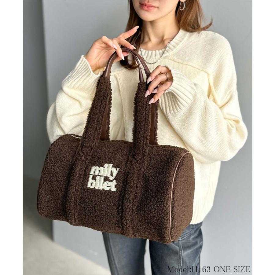 【mily bilet】バッグ ボストンバッグ レディース ふわもこ ロゴ 刺繍 ボアボストン 大きいサイズ 秋 冬 2025aw クラシカルエルフ | classicalelf | 10