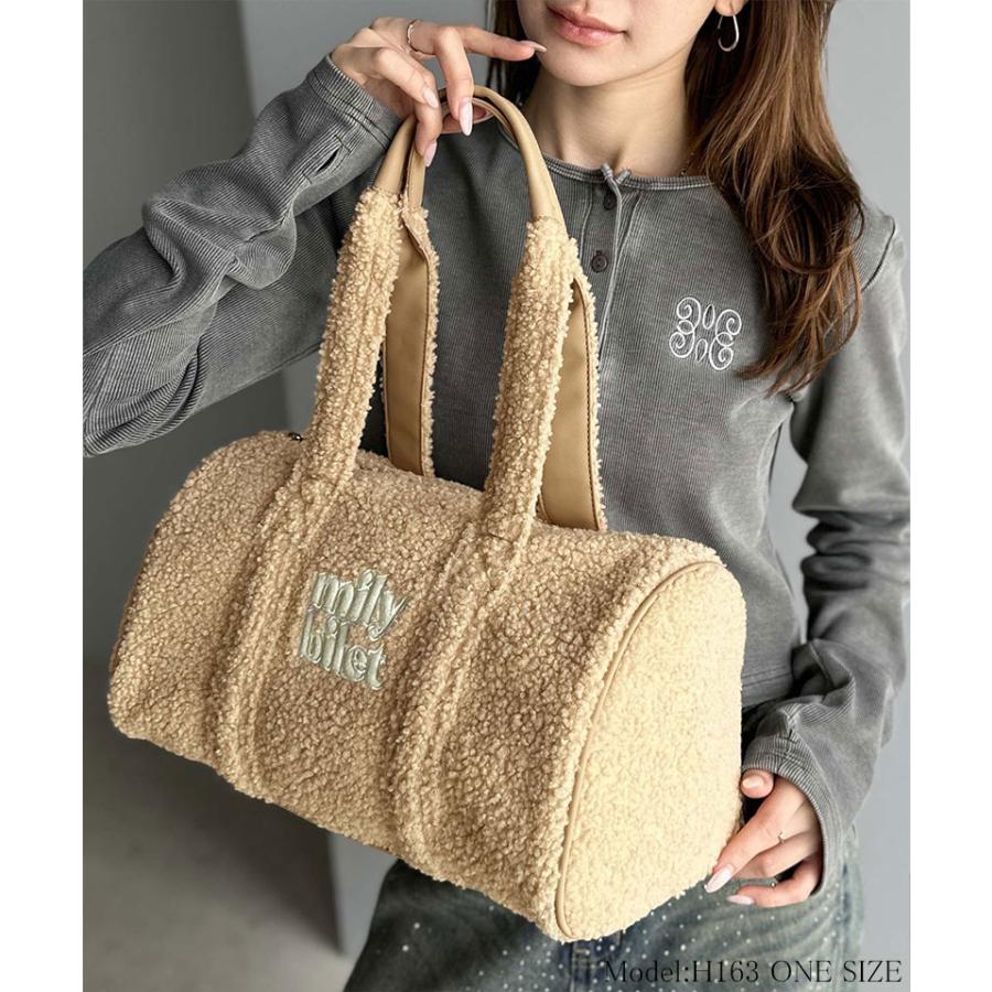 【mily bilet】バッグ ボストンバッグ レディース ふわもこ ロゴ 刺繍 ボアボストン 大きいサイズ 秋 冬 2025aw クラシカルエルフ | classicalelf | 13