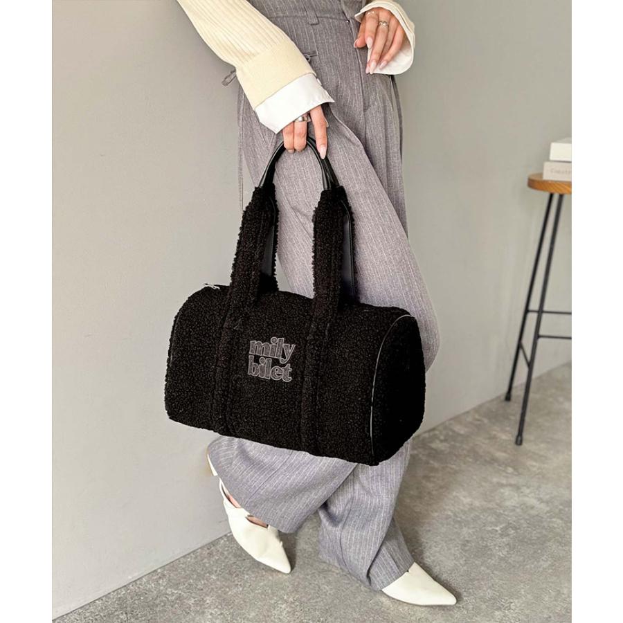 【mily bilet】バッグ ボストンバッグ レディース ふわもこ ロゴ 刺繍 ボアボストン 大きいサイズ 秋 冬 2025aw クラシカルエルフ | classicalelf | 04