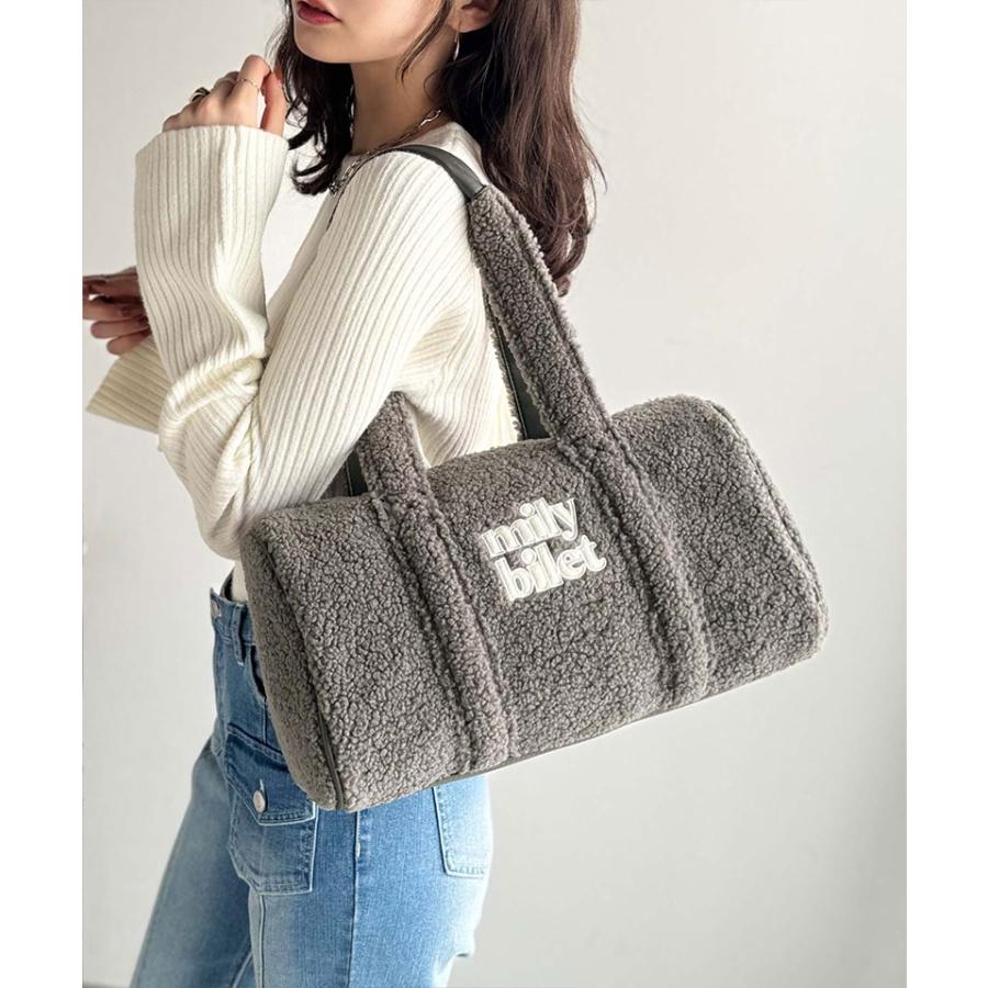 【mily bilet】バッグ ボストンバッグ レディース ふわもこ ロゴ 刺繍 ボアボストン 大きいサイズ 秋 冬 2025aw クラシカルエルフ | classicalelf | 08