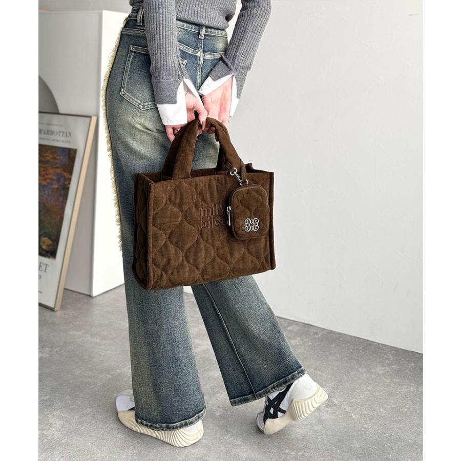 【mily bilet】バッグ ショルダーバッグ レディース ふわふわ もちもち 質感 スウェード ライク キルティング スクエア ショルダー 大きいサイズ | classicalelf | 10