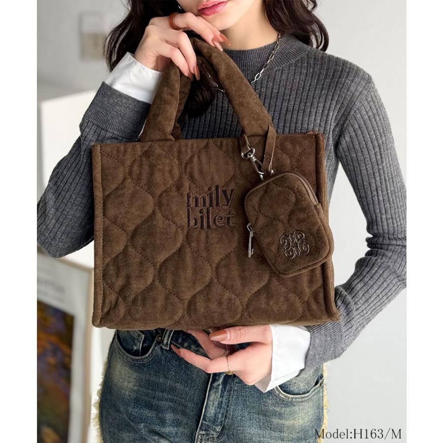 【mily bilet】バッグ ショルダーバッグ レディース ふわふわ もちもち 質感 スウェード ライク キルティング スクエア ショルダー 大きいサイズ | classicalelf | 11