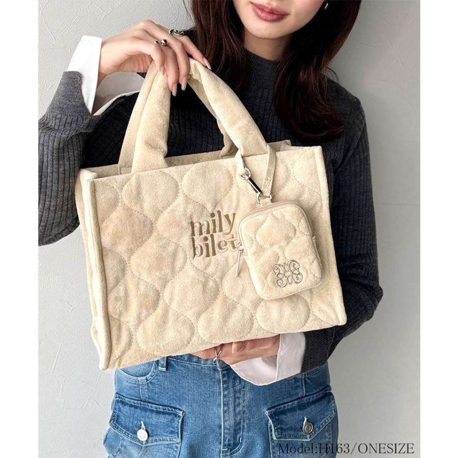 【mily bilet】バッグ ショルダーバッグ レディース ふわふわ もちもち 質感 スウェード ライク キルティング スクエア ショルダー 大きいサイズ | classicalelf | 12