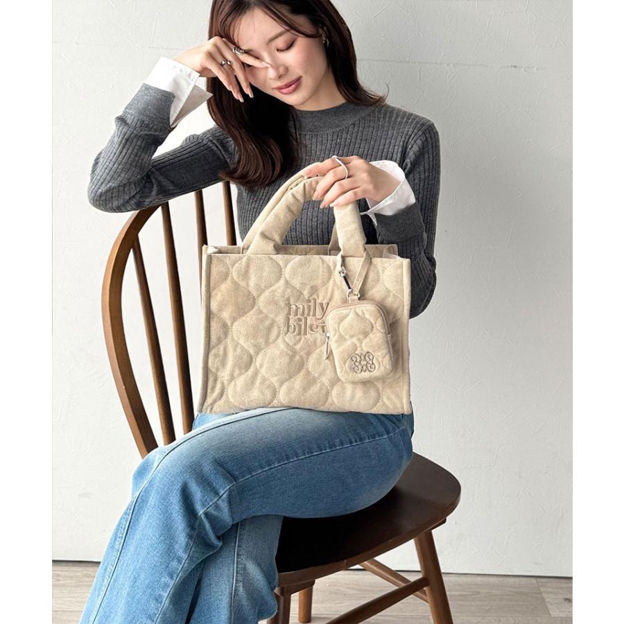 【mily bilet】バッグ ショルダーバッグ レディース ふわふわ もちもち 質感 スウェード ライク キルティング スクエア ショルダー 大きいサイズ | classicalelf | 13