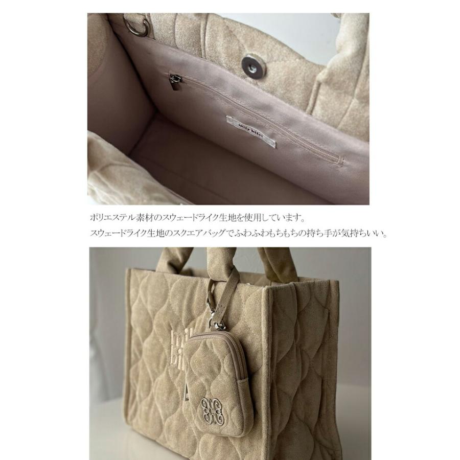 【mily bilet】バッグ ショルダーバッグ レディース ふわふわ もちもち 質感 スウェード ライク キルティング スクエア ショルダー 大きいサイズ | classicalelf | 16