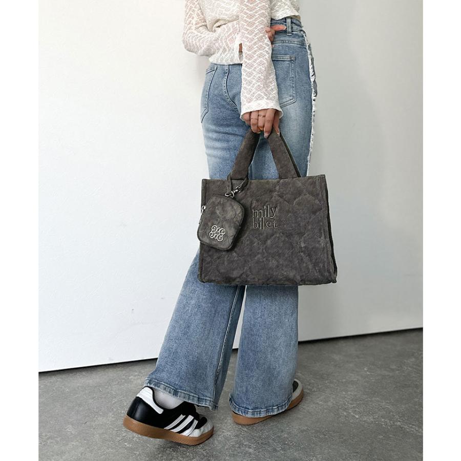 【mily bilet】バッグ ショルダーバッグ レディース ふわふわ もちもち 質感 スウェード ライク キルティング スクエア ショルダー 大きいサイズ | classicalelf | 03