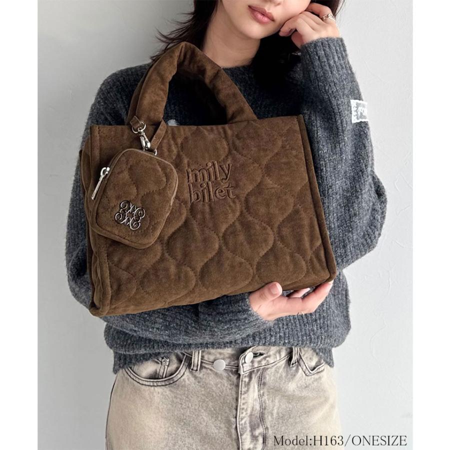 【mily bilet】バッグ ショルダーバッグ レディース ふわふわ もちもち 質感 スウェード ライク キルティング スクエア ショルダー 大きいサイズ | classicalelf | 07