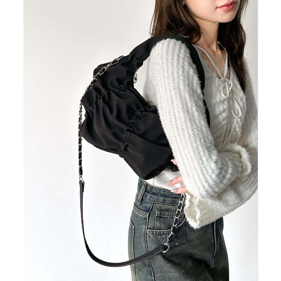 【mily bilet】バッグ ハンドバッグ レディース 2way スウェード 風 コイン チャーム 付き ギャザー チェーン ショルダー 取り外し 可能 大きいサイズ | classicalelf | 14