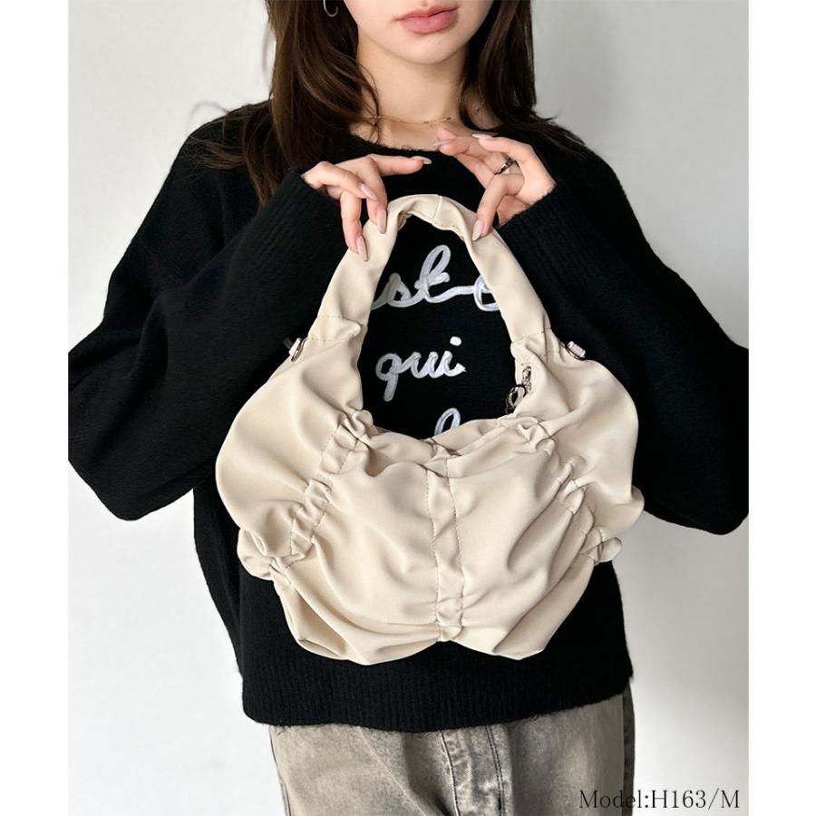 【mily bilet】バッグ ハンドバッグ レディース 2way スウェード 風 コイン チャーム 付き ギャザー チェーン ショルダー 取り外し 可能 大きいサイズ | classicalelf | 02