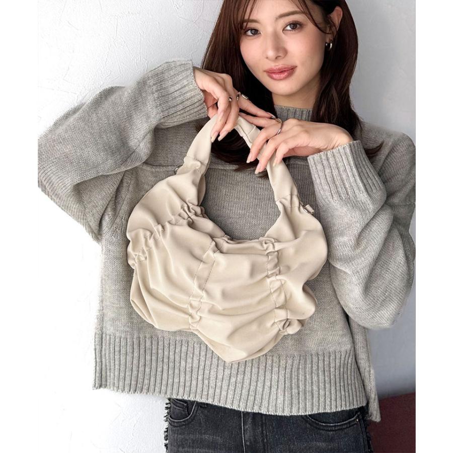 【mily bilet】バッグ ハンドバッグ レディース 2way スウェード 風 コイン チャーム 付き ギャザー チェーン ショルダー 取り外し 可能 大きいサイズ | classicalelf | 07