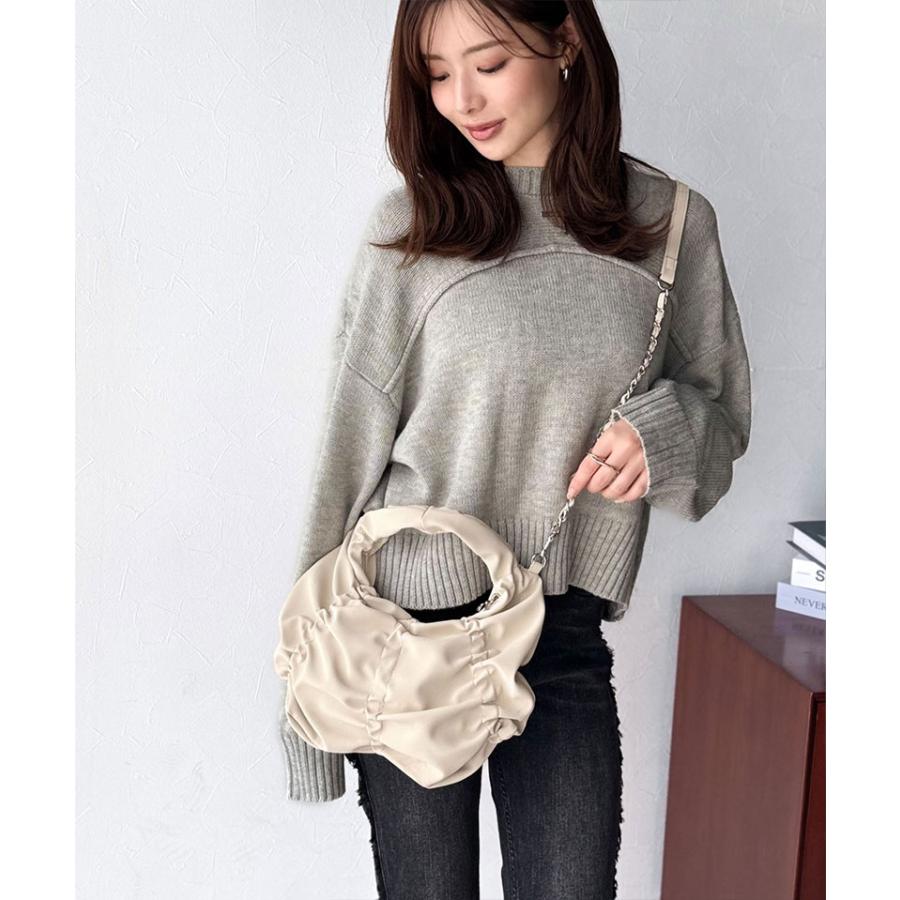 【mily bilet】バッグ ハンドバッグ レディース 2way スウェード 風 コイン チャーム 付き ギャザー チェーン ショルダー 取り外し 可能 大きいサイズ | classicalelf | 08