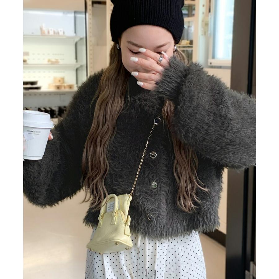 【mily bilet】 トップス カーディガン レディース ふんわり ボリューム 袖 クロップド丈 シャギー カーデ オーバーサイズ 羽織り レイヤード | classicalelf | 14