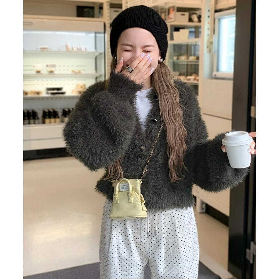 【mily bilet】 トップス カーディガン レディース ふんわり ボリューム 袖 クロップド丈 シャギー カーデ オーバーサイズ 羽織り レイヤード | classicalelf | 15