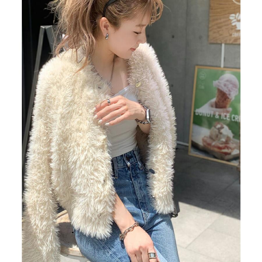 【mily bilet】 トップス カーディガン レディース ふんわり ボリューム 袖 クロップド丈 シャギー カーデ オーバーサイズ 羽織り レイヤード | classicalelf | 05