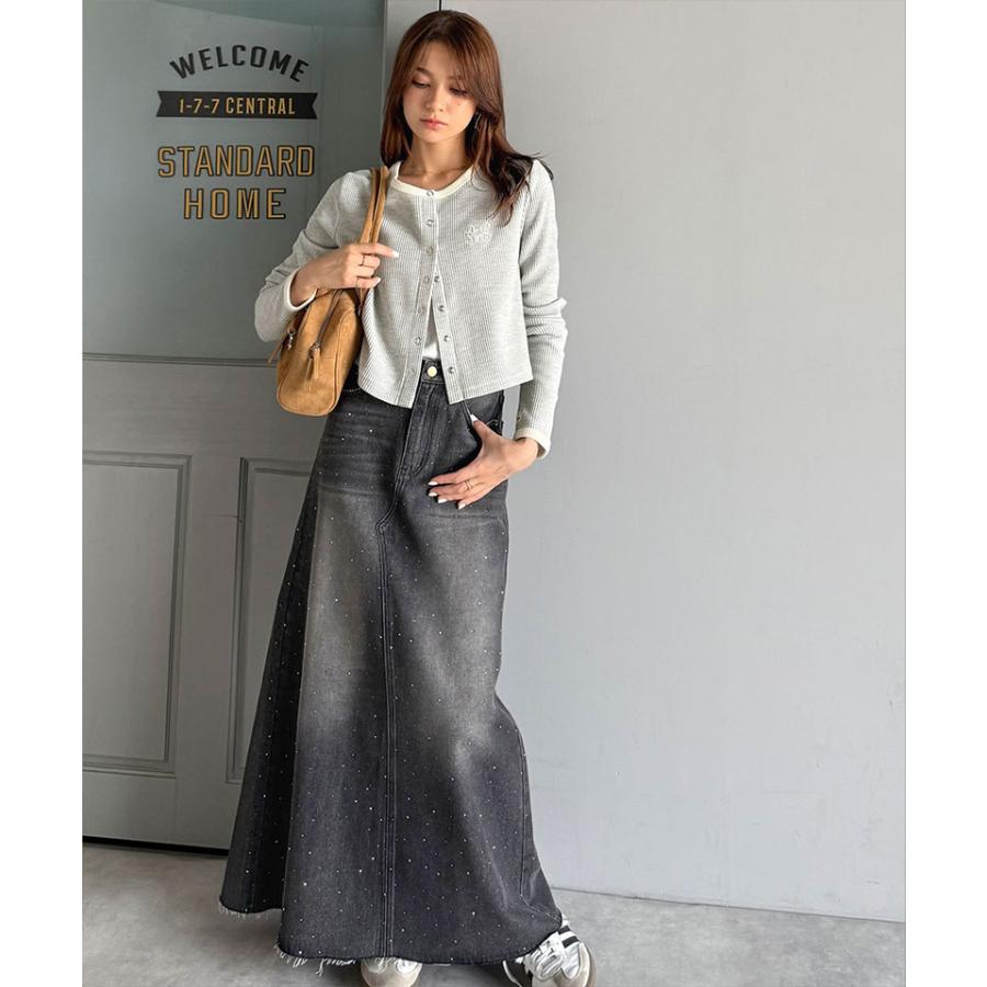 【mily bilet】トップス カーディガン レディース 配色 指穴 スナップ ボタン クロップド ワッフル カーデ 長袖 大きいサイズ 秋 冬 2025aw | classicalelf | 12