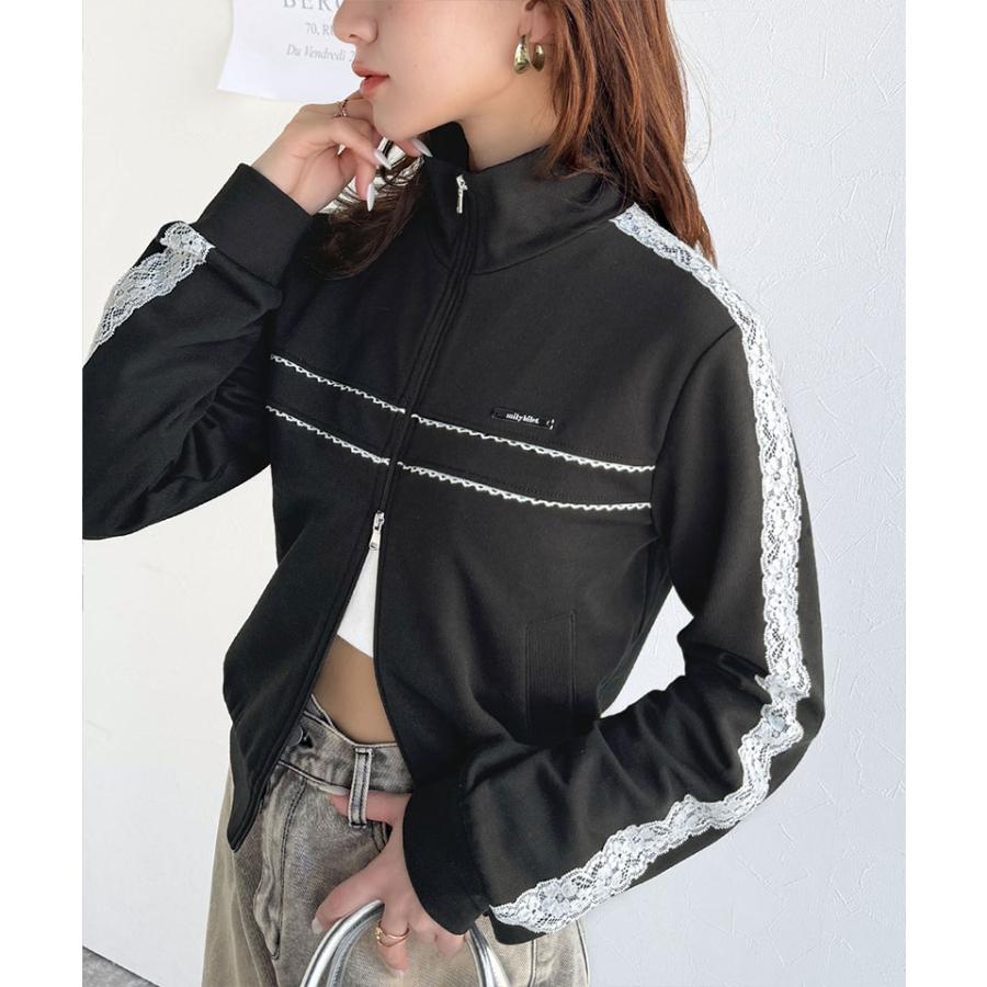 【mily bilet】トップス ジャケット レディース プレート 付き サイド レース ライン ダブル ジップ トラック ブルゾン ショート丈 スポーティ | classicalelf | 11