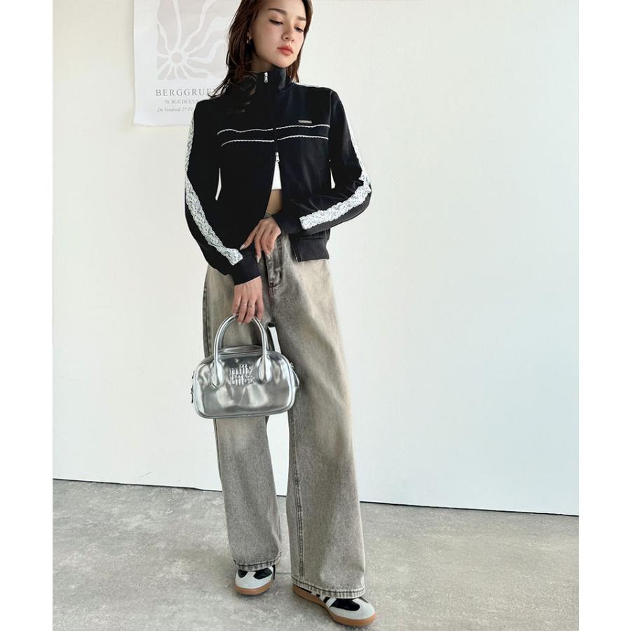 【mily bilet】トップス ジャケット レディース プレート 付き サイド レース ライン ダブル ジップ トラック ブルゾン ショート丈 スポーティ | classicalelf | 12