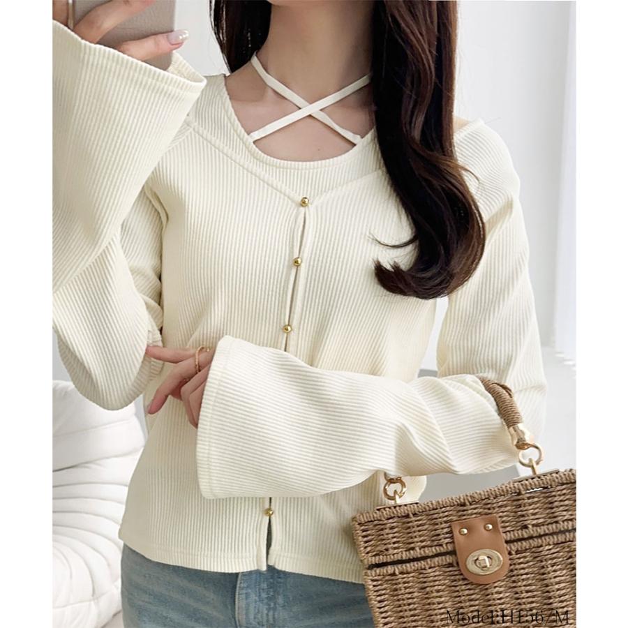 【mily bilet】トップス Tシャツ レディース ゴールド ボタン | classicalelf | 03