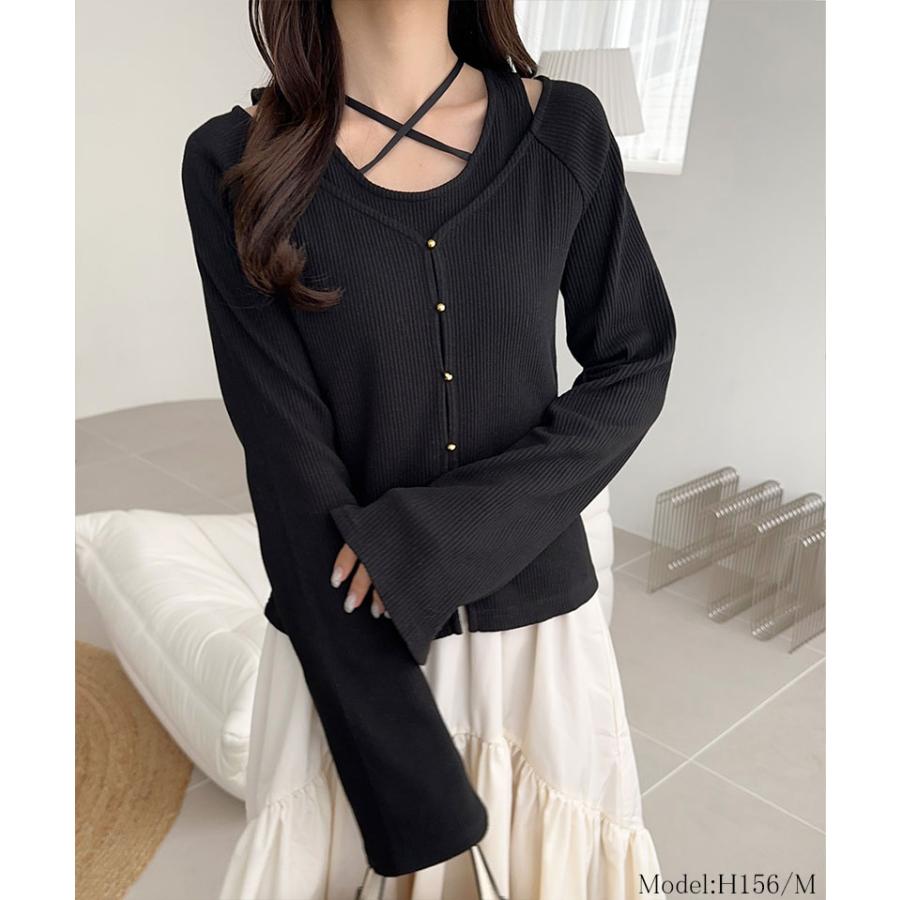 【mily bilet】トップス Tシャツ レディース ゴールド ボタン | classicalelf | 08