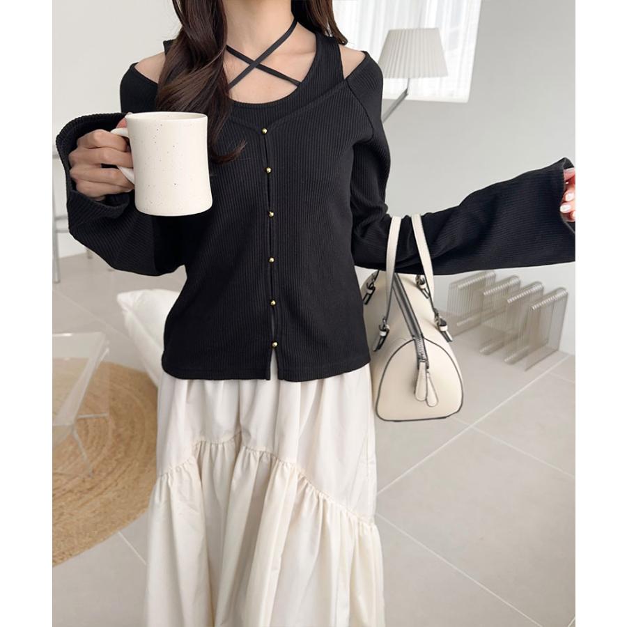 【mily bilet】トップス Tシャツ レディース ゴールド ボタン | classicalelf | 09