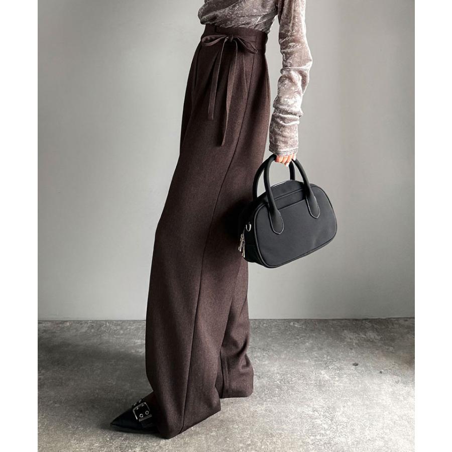 【mily bilet】ボトムス パンツ レディース リボン ワイドスラックス ワイドパンツ キレイ目 ガーリー センターライン ウエストリボン ワイドシルエット | classicalelf | 11