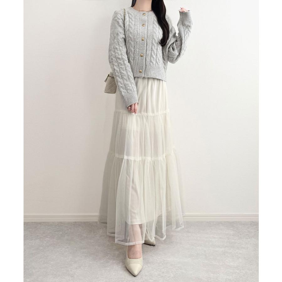 【mily bilet】 トップス カーディガン レディース エンブレム ゴールド ボタン ケーブル シャギー ニットカーデ 長袖 大きいサイズ 秋 冬 2025aw | classicalelf | 14