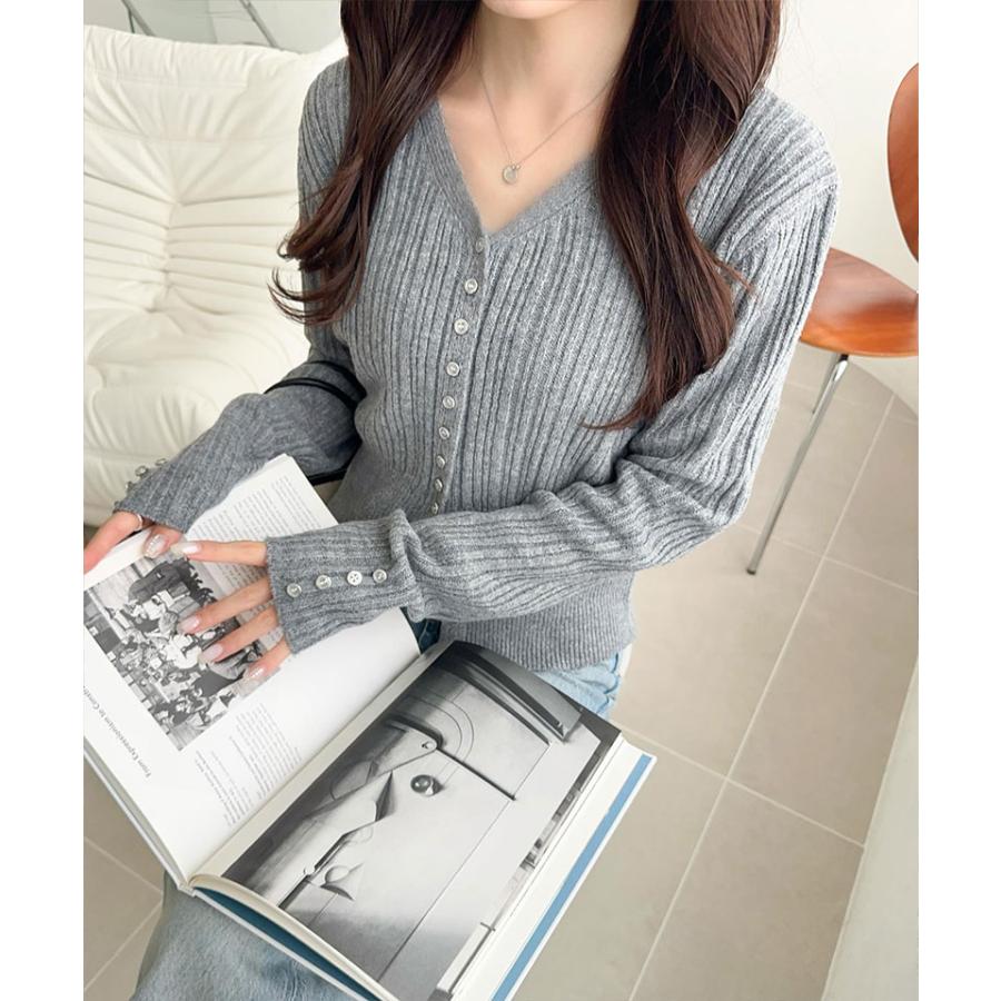 【mily bilet】トップス カーディガン レディース 多 ボタン 使い ランダム リブニット カーデ 着回し 羽織り ロングシーズン 長袖 大きいサイズ 秋 冬 | classicalelf | 11