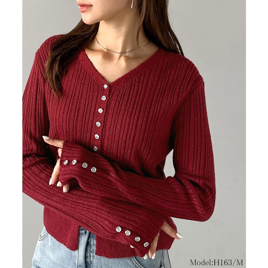 【mily bilet】トップス カーディガン レディース 多 ボタン 使い ランダム リブニット カーデ 着回し 羽織り ロングシーズン 長袖 大きいサイズ 秋 冬 | classicalelf | 13