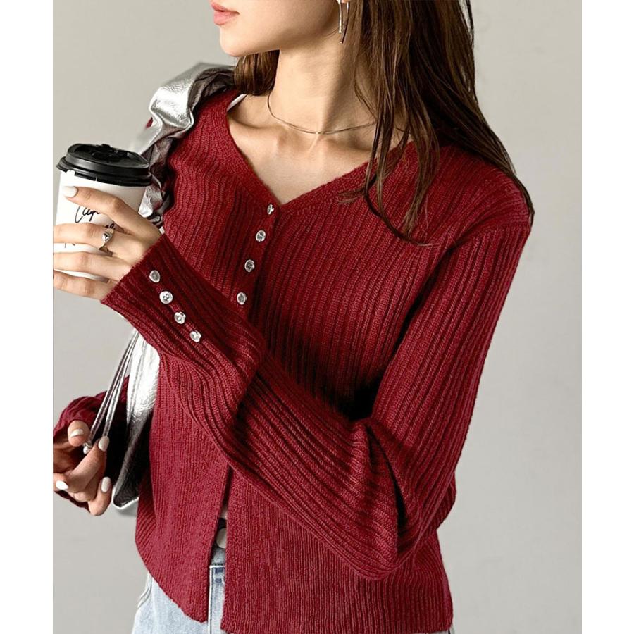 【mily bilet】トップス カーディガン レディース 多 ボタン 使い ランダム リブニット カーデ 着回し 羽織り ロングシーズン 長袖 大きいサイズ 秋 冬 | classicalelf | 14