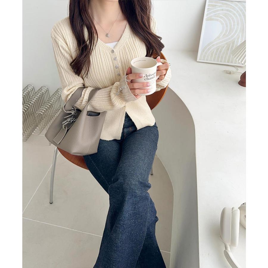【mily bilet】トップス カーディガン レディース 多 ボタン 使い ランダム リブニット カーデ 着回し 羽織り ロングシーズン 長袖 大きいサイズ 秋 冬 | classicalelf | 03