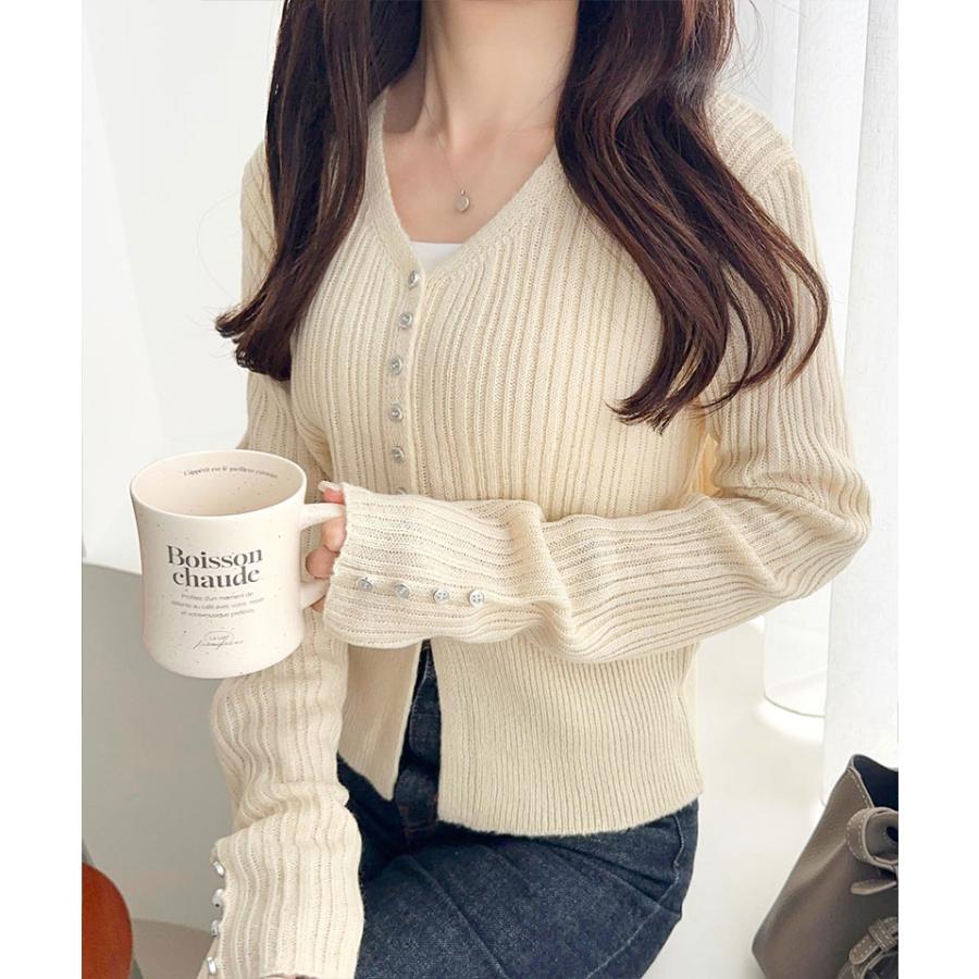 【mily bilet】トップス カーディガン レディース 多 ボタン 使い ランダム リブニット カーデ 着回し 羽織り ロングシーズン 長袖 大きいサイズ 秋 冬 | classicalelf | 05