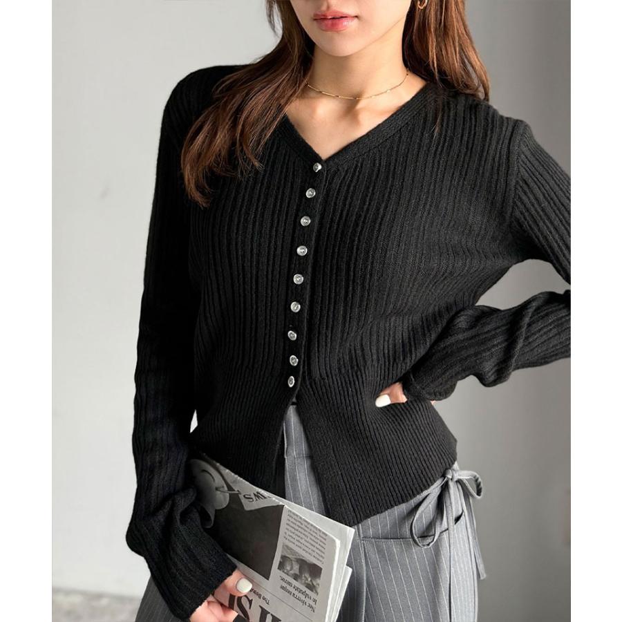 【mily bilet】トップス カーディガン レディース 多 ボタン 使い ランダム リブニット カーデ 着回し 羽織り ロングシーズン 長袖 大きいサイズ 秋 冬 | classicalelf | 07