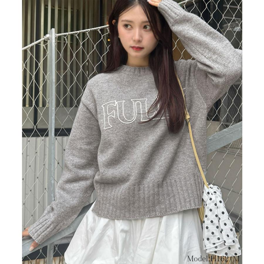 【mily bilet】トップス ニット レディース ハンドステッチ 風 ロゴ レース ネーム 裾スリット 長袖 着回し ゆるっと オーバーサイズ 大きいサイズ 秋 冬 | classicalelf | 12