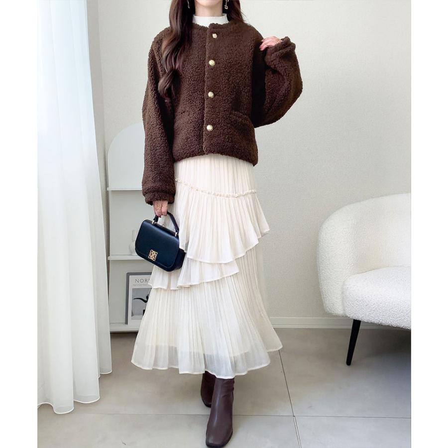 【mily bilet】ジャケット レディース 秋 アウター ゴールド 釦 エンブレム ボタン 使い ふんわり ボア ブルゾン 大きいサイズ 秋 冬 2025aw | classicalelf | 13