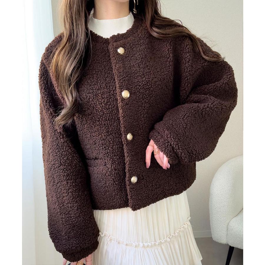 【mily bilet】ジャケット レディース 秋 アウター ゴールド 釦 エンブレム ボタン 使い ふんわり ボア ブルゾン 大きいサイズ 秋 冬 2025aw | classicalelf | 15