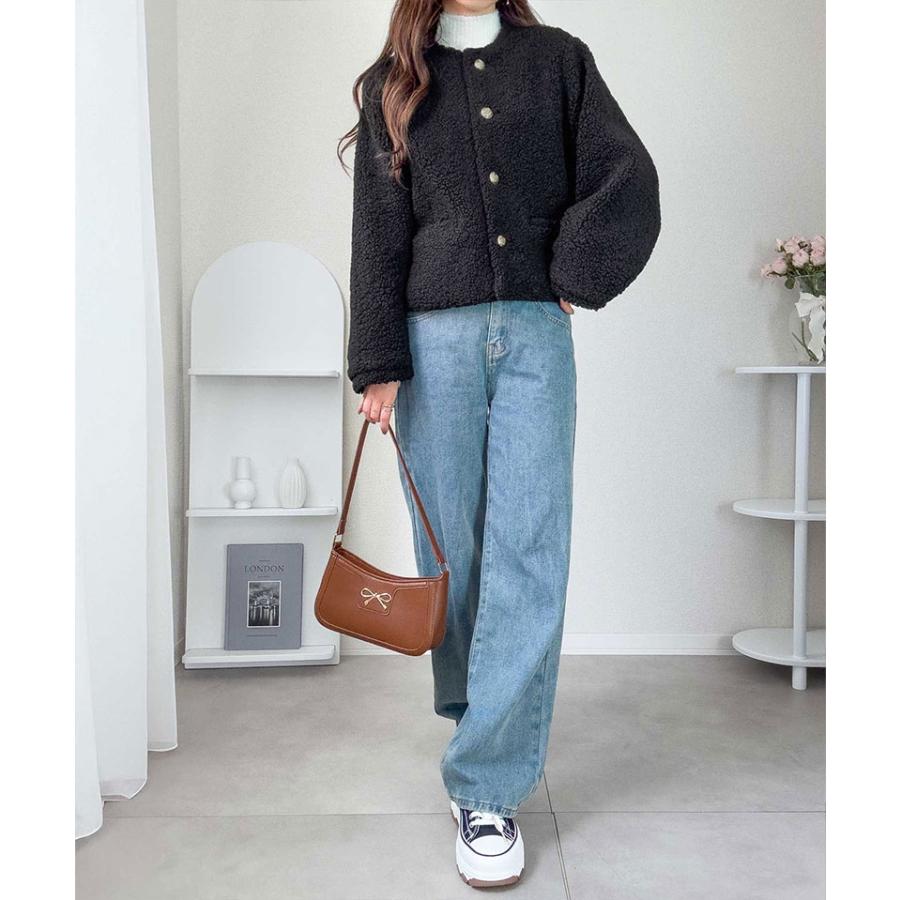 【mily bilet】ジャケット レディース 秋 アウター ゴールド 釦 エンブレム ボタン 使い ふんわり ボア ブルゾン 大きいサイズ 秋 冬 2025aw | classicalelf | 08